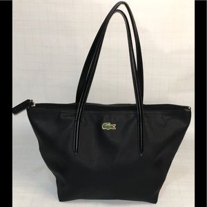 Black small Lacoste leather tote